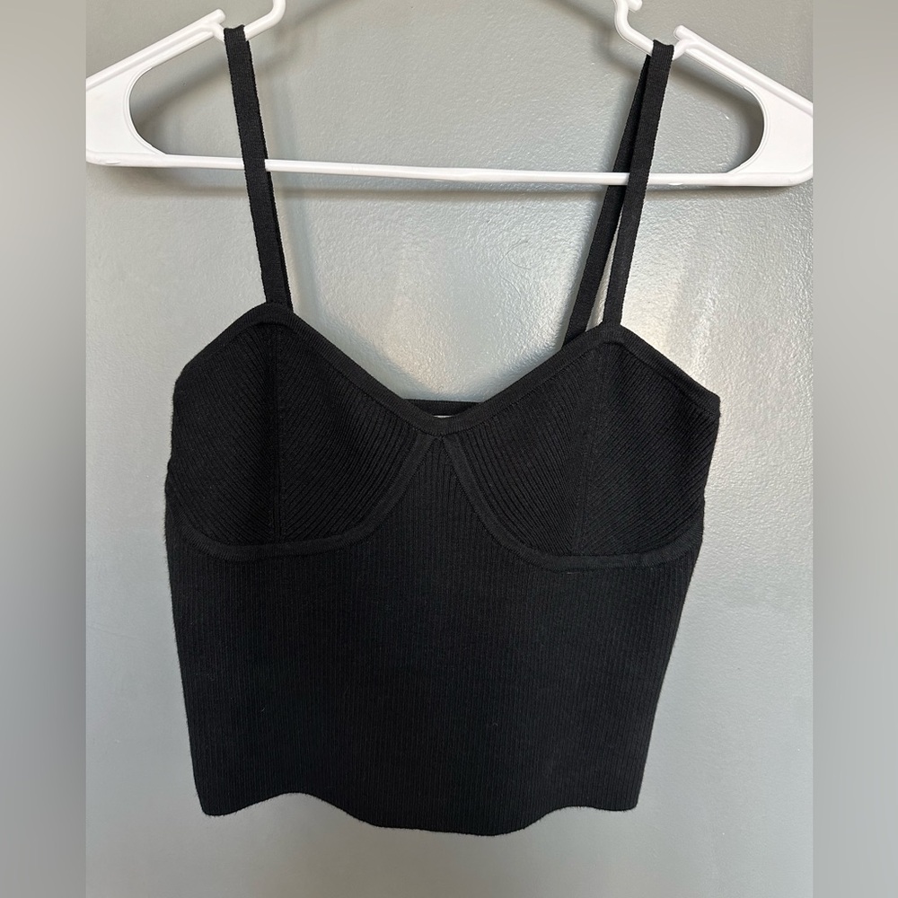 Madewell Corset-Detail Crop Sweater Tank - Picture 2 of 5